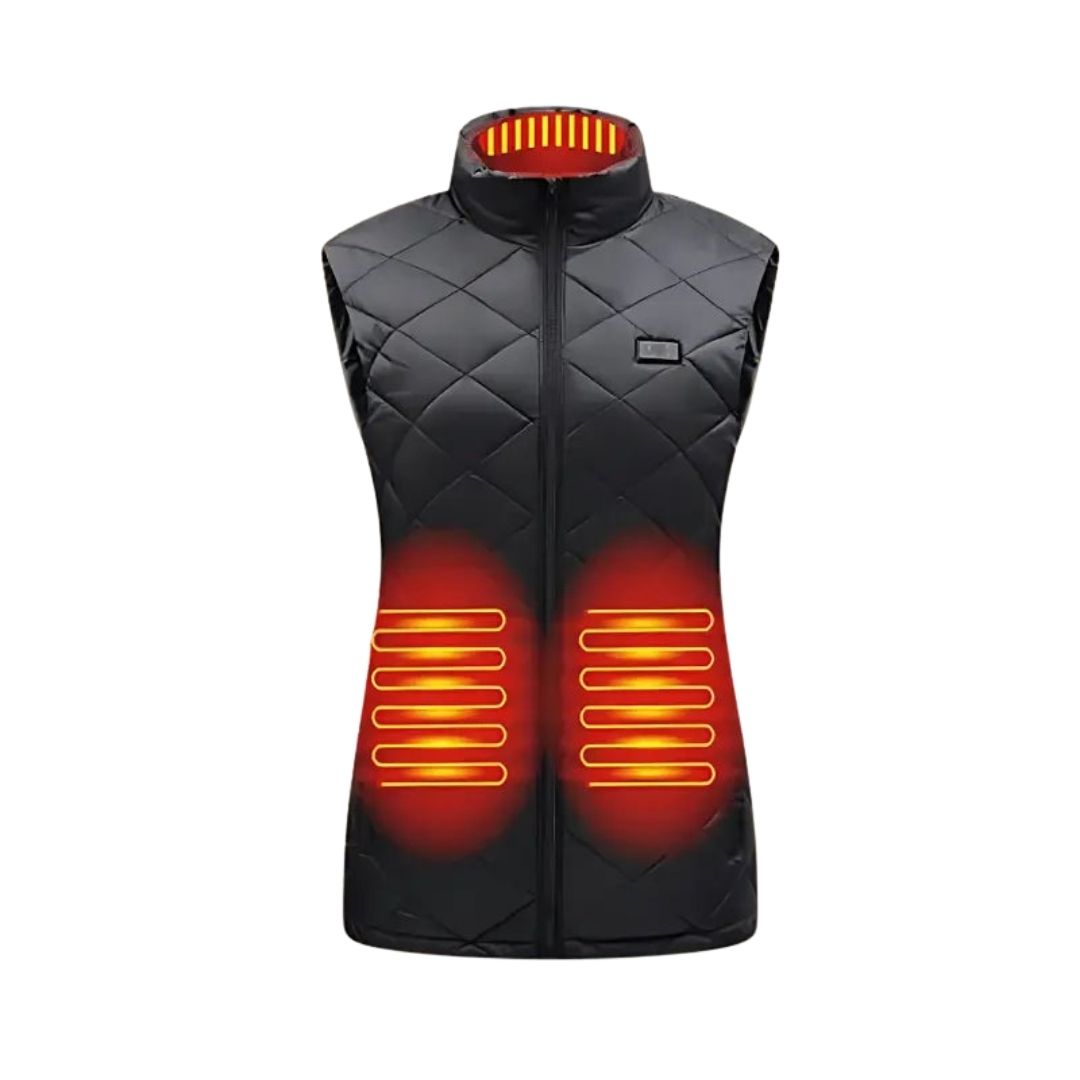 Women's Heated Gilet with Battery Pack, Lightweight, Rechargeable, Insulated Vest for Cold Weather Outdoor Activities