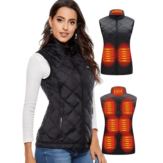 Women's Heated Gilet with Battery Pack, Lightweight, Rechargeable, Insulated Vest for Cold Weather Outdoor Activities