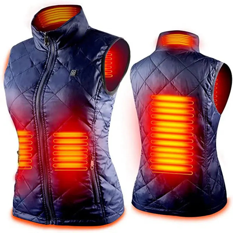 Women's Heated Gilet with Battery Pack, Lightweight, Rechargeable, Insulated Vest for Cold Weather Outdoor Activities