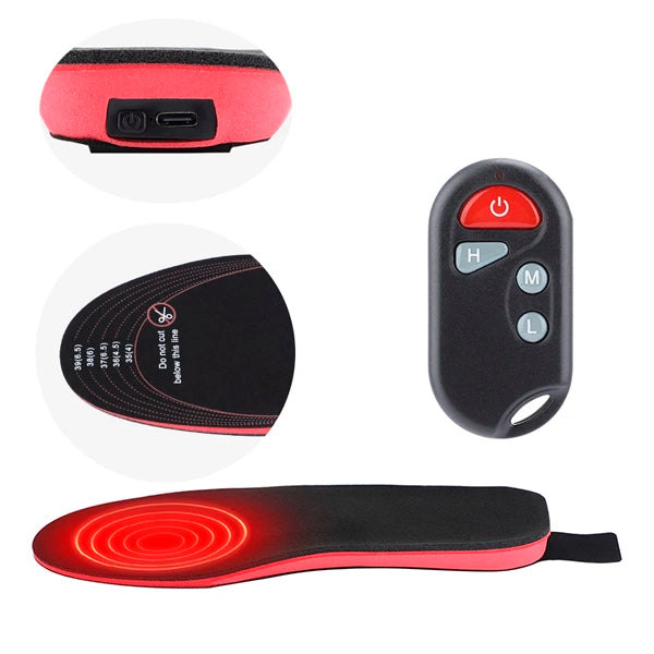 Heated Shoe Insoles | Rechargeable, Remote-Controlled & Adjustable Temperature for Cold Weather Comfort