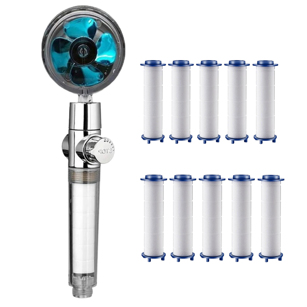High-Pressure Shower Head with Turbo Propeller – Powerful Spray with Built-in Water Filter | Water-Saving Design