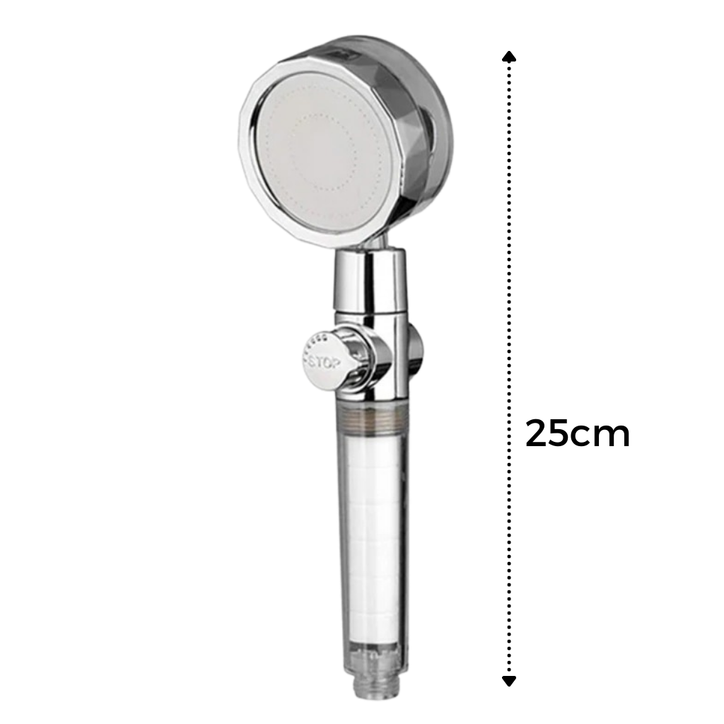 High-Pressure Shower Head with Turbo Propeller – Powerful Spray with Built-in Water Filter | Water-Saving Design