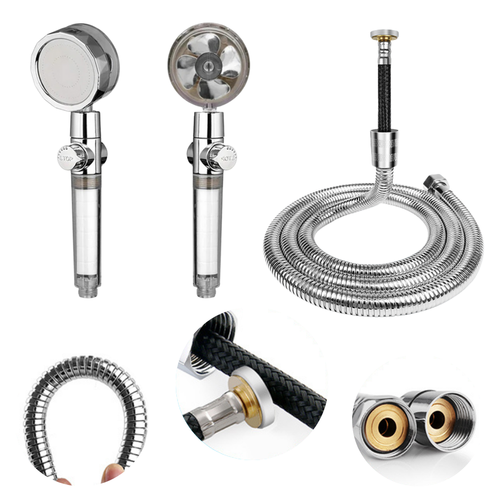 High-Pressure Shower Head with Turbo Propeller – Powerful Spray with Built-in Water Filter | Water-Saving Design