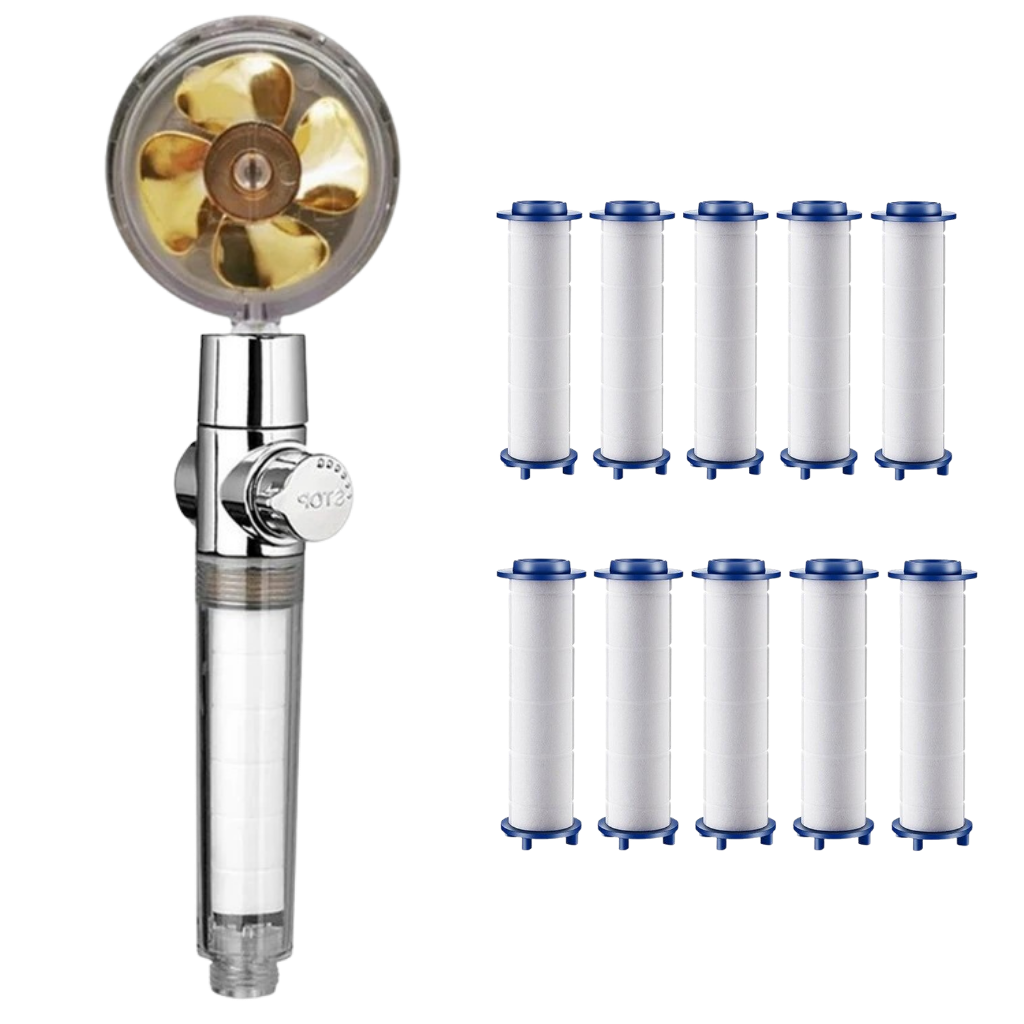 High-Pressure Shower Head with Turbo Propeller – Powerful Spray with Built-in Water Filter | Water-Saving Design