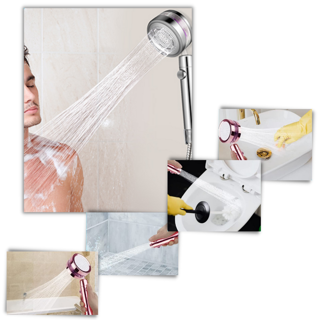 High-Pressure Shower Head with Turbo Propeller – Powerful Spray with Built-in Water Filter | Water-Saving Design