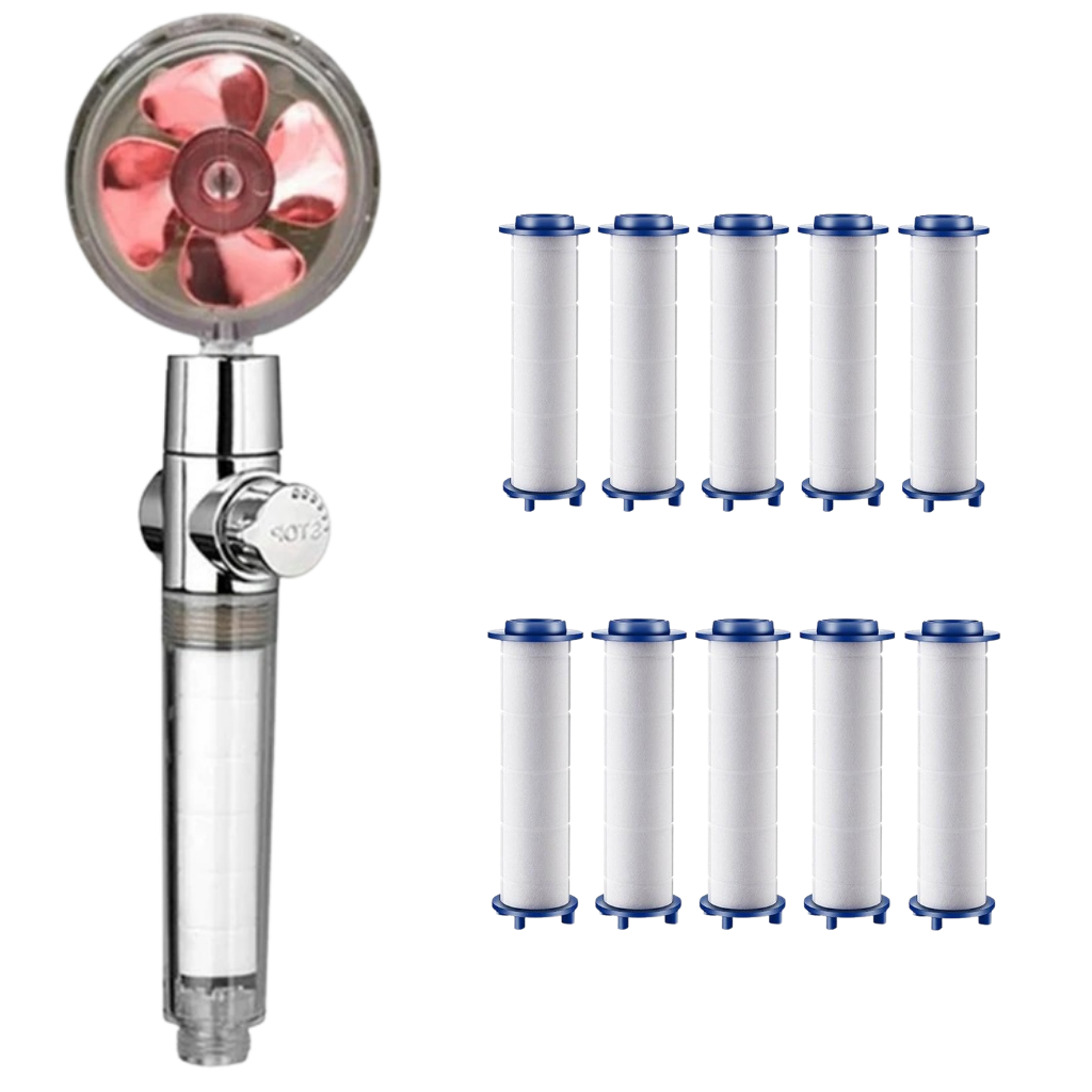 High-Pressure Shower Head with Turbo Propeller – Powerful Spray with Built-in Water Filter | Water-Saving Design
