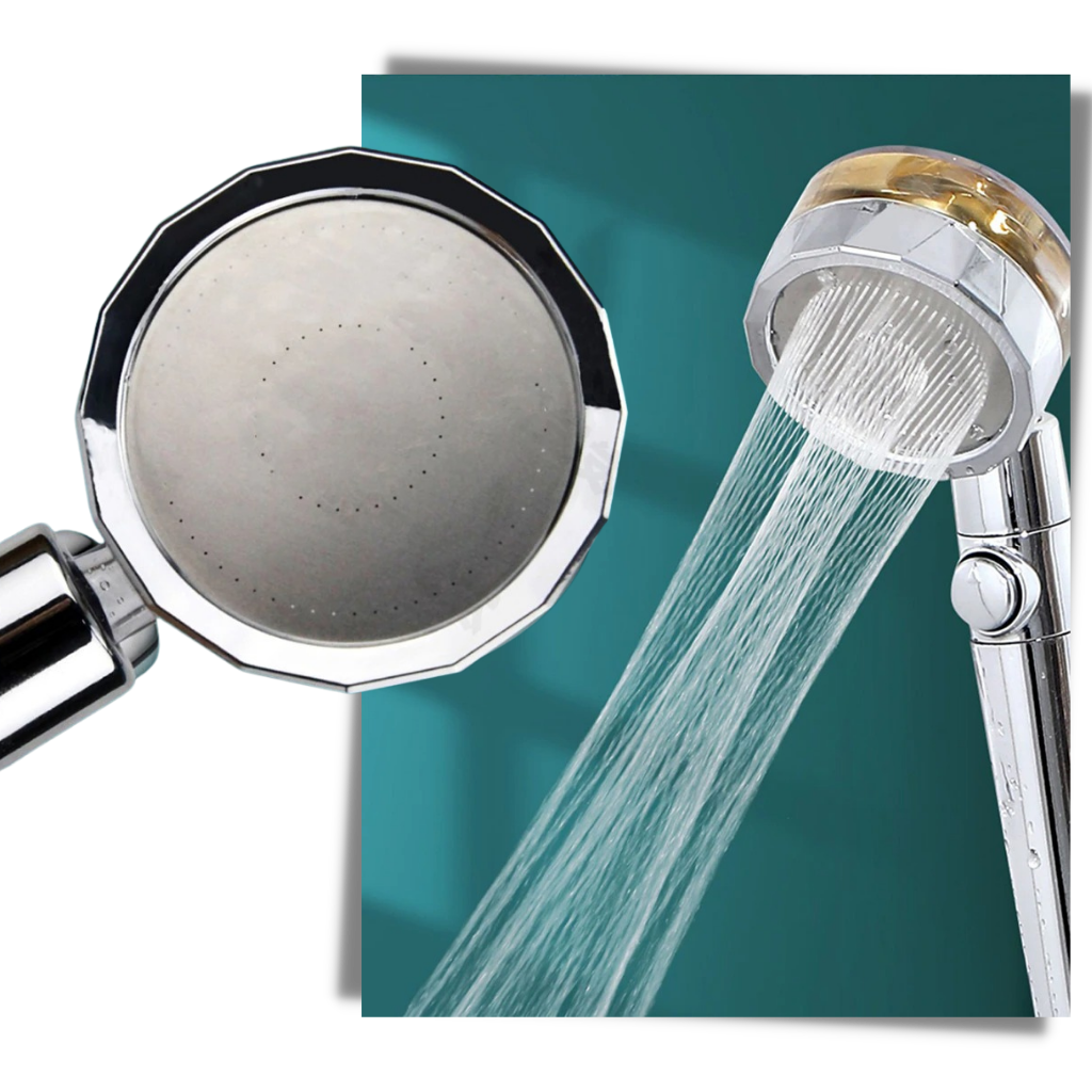 High-Pressure Shower Head with Turbo Propeller – Powerful Spray with Built-in Water Filter | Water-Saving Design