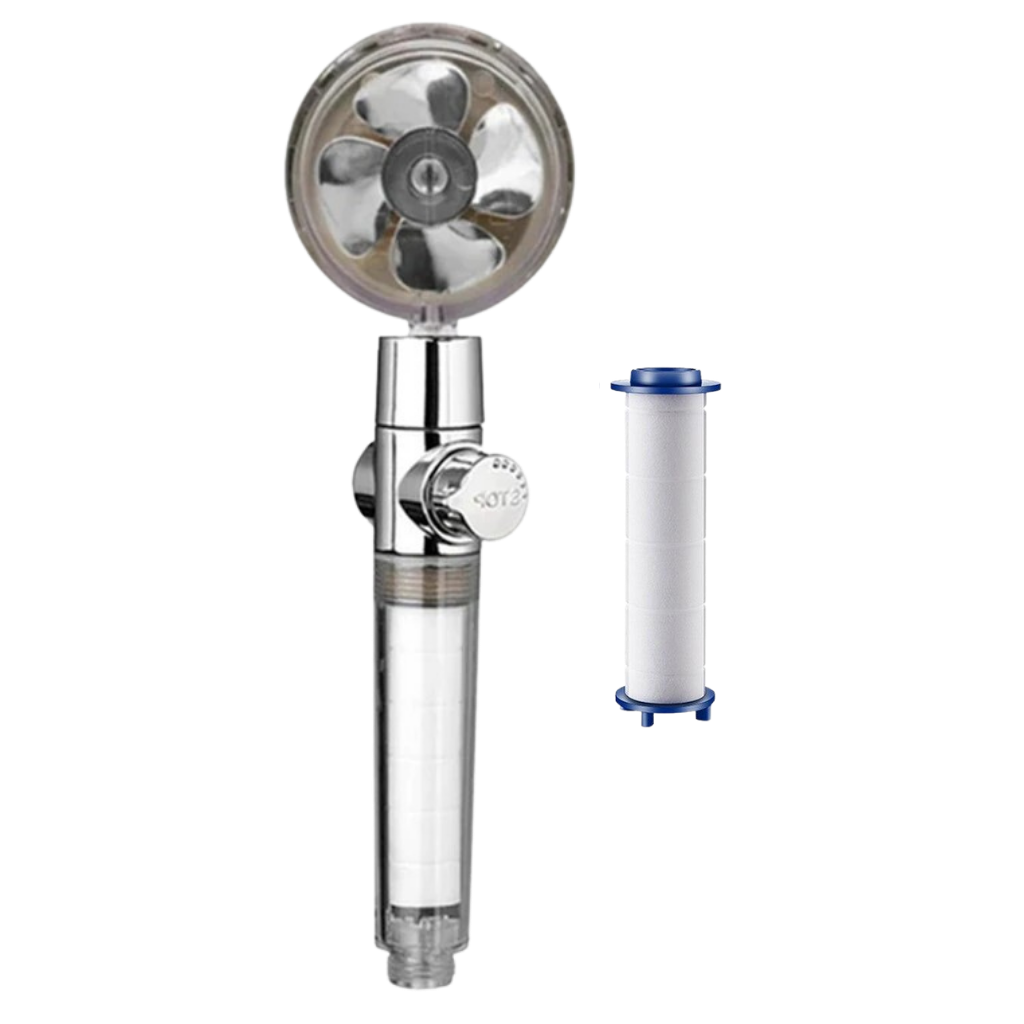 High-Pressure Shower Head with Turbo Propeller – Powerful Spray with Built-in Water Filter | Water-Saving Design
