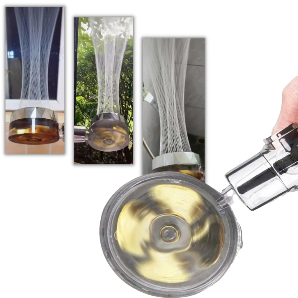 High-Pressure Shower Head with Turbo Propeller – Powerful Spray with Built-in Water Filter | Water-Saving Design