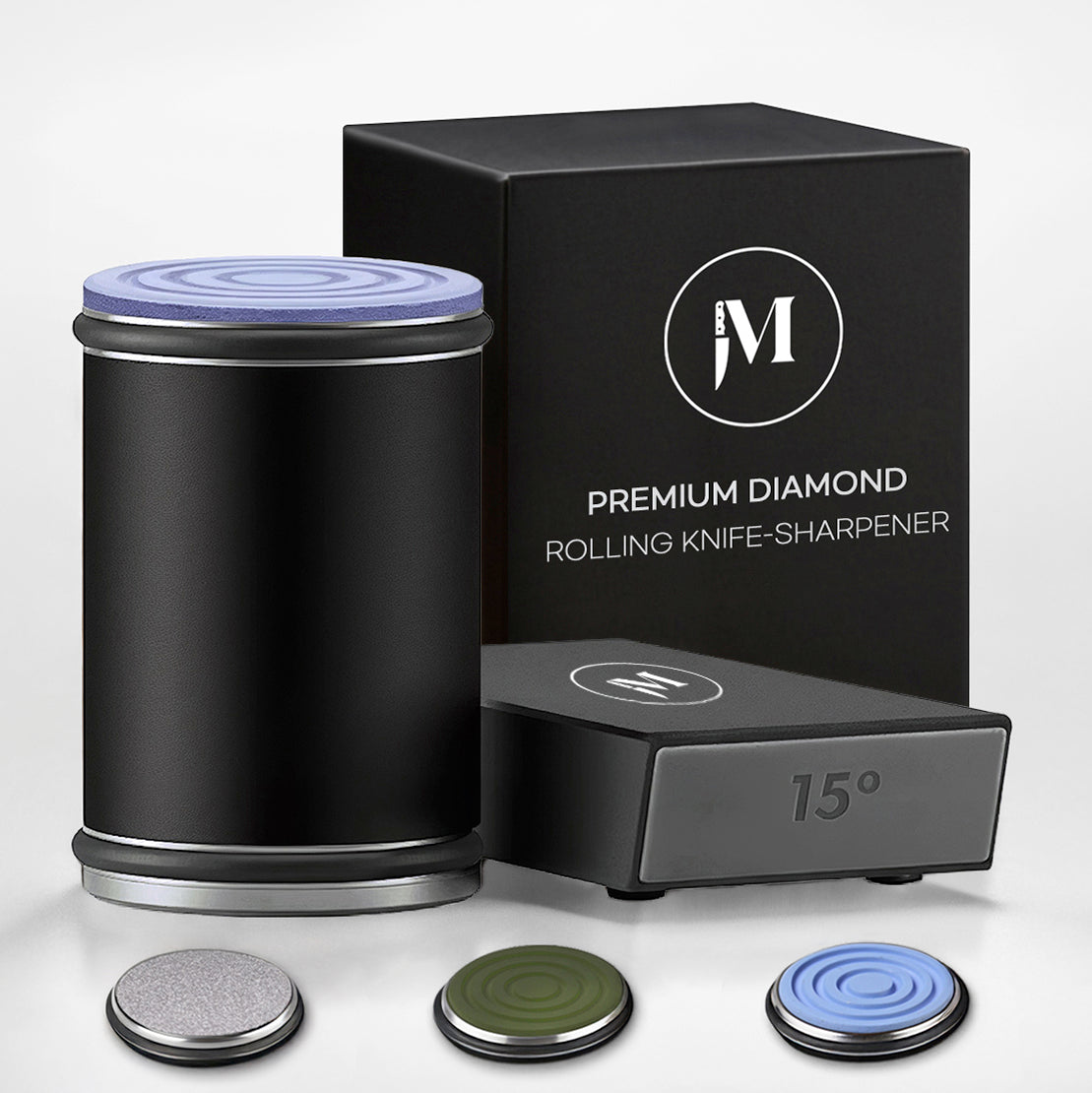 Diamond EdgeMaster Rolling Knife Sharpener Pro – Dual Diamond & Ceramic Grinding System for 15°/20° Precision Edges