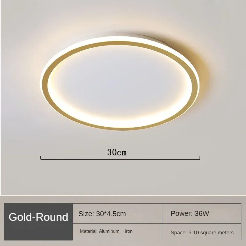 Scandinavian Round Ceiling Light Fixture - Modern LED Lighting for Living Room & Home Decor