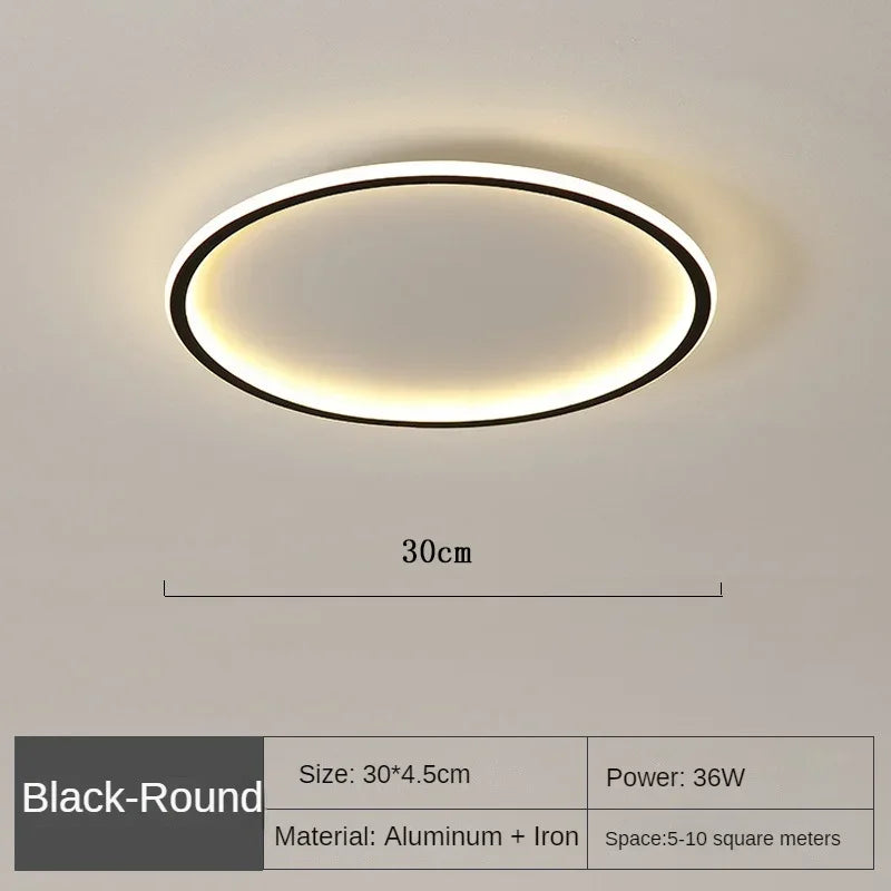 Scandinavian Round Ceiling Light Fixture - Modern LED Lighting for Living Room & Home Decor