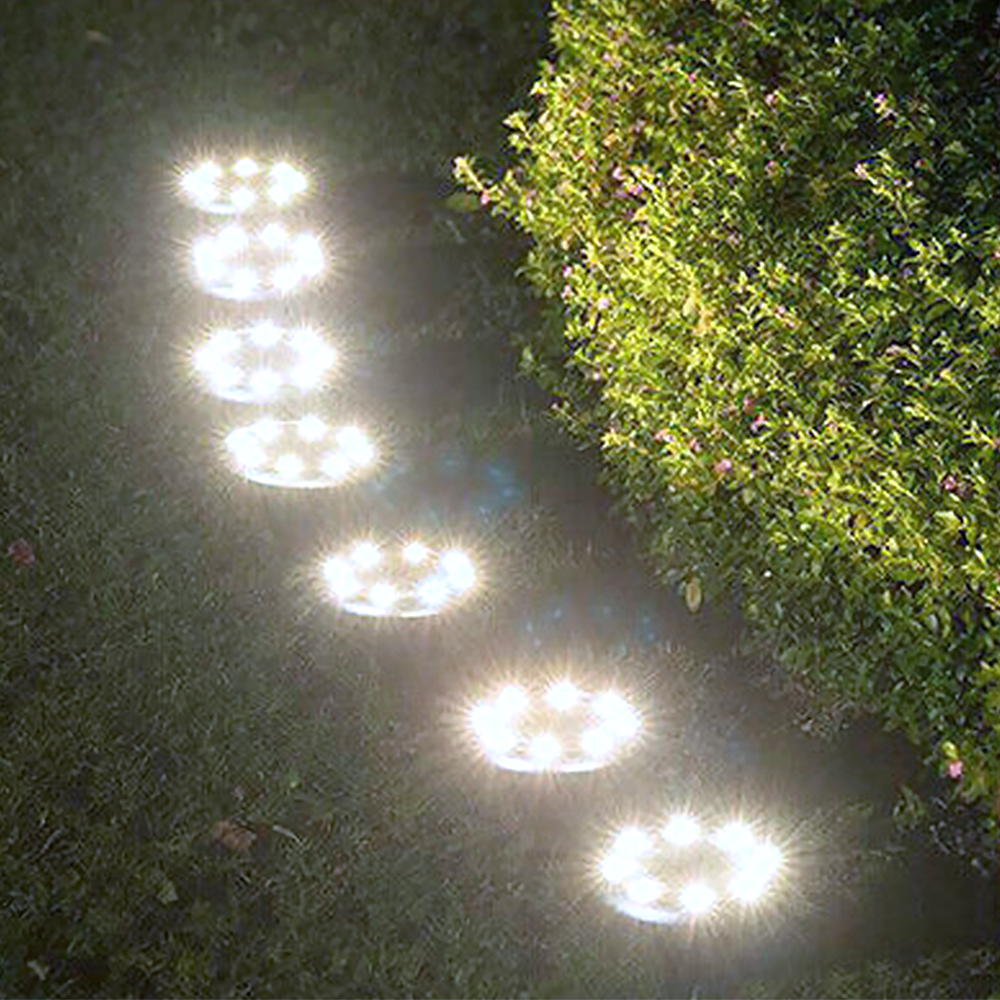 LED Ground Light Pack - Solar-Powered Outdoor Landscape Lighting for Pathways, Gardens, and Patios