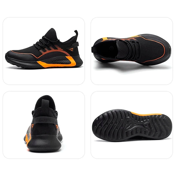Breathable Lightweight Safety Sneakers for Work - Slip-Resistant, Comfortable Footwear for Construction & Industrial Use