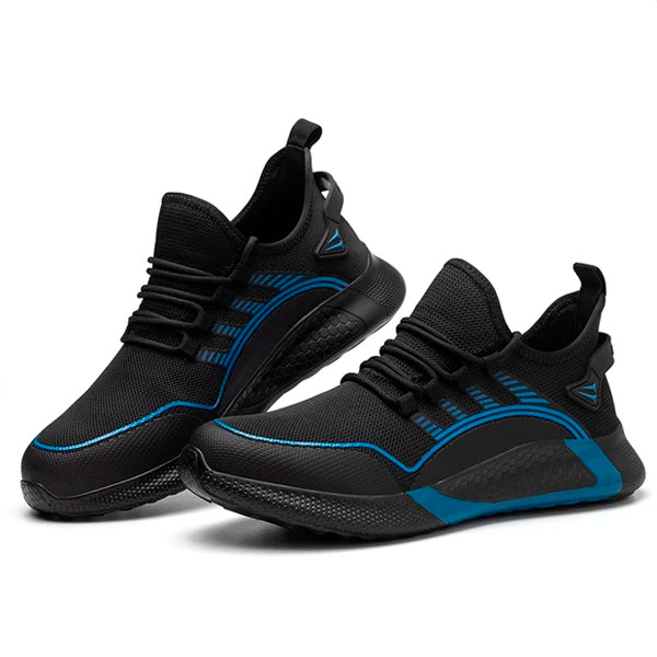 Breathable Lightweight Safety Sneakers for Work - Slip-Resistant, Comfortable Footwear for Construction & Industrial Use