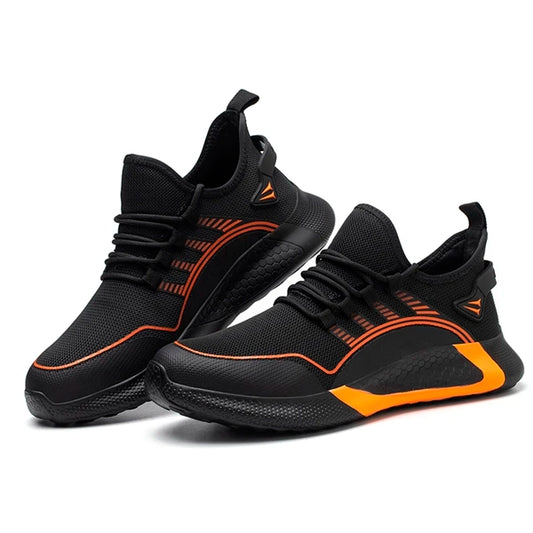 Breathable Lightweight Safety Sneakers for Work - Slip-Resistant, Comfortable Footwear for Construction & Industrial Use