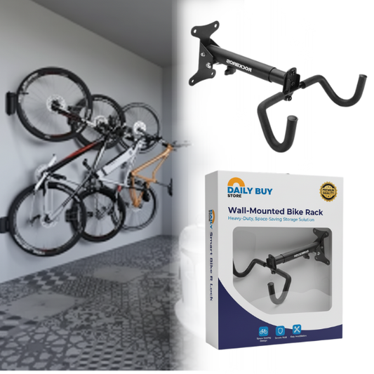 Wall-Mounted Bike Rack | Adjustable Carbon Steel Hook with 30kg Load Capacity for Space-Saving Bicycle Storage
