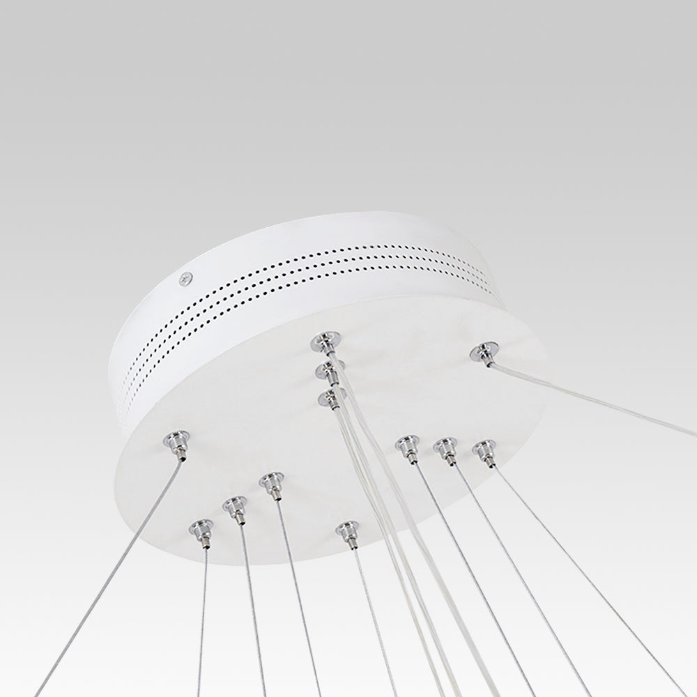 Modern 3-Ring LED Pendant Light Fixture - Adjustable Hanging Ceiling Light for Dining Room & Kitchen