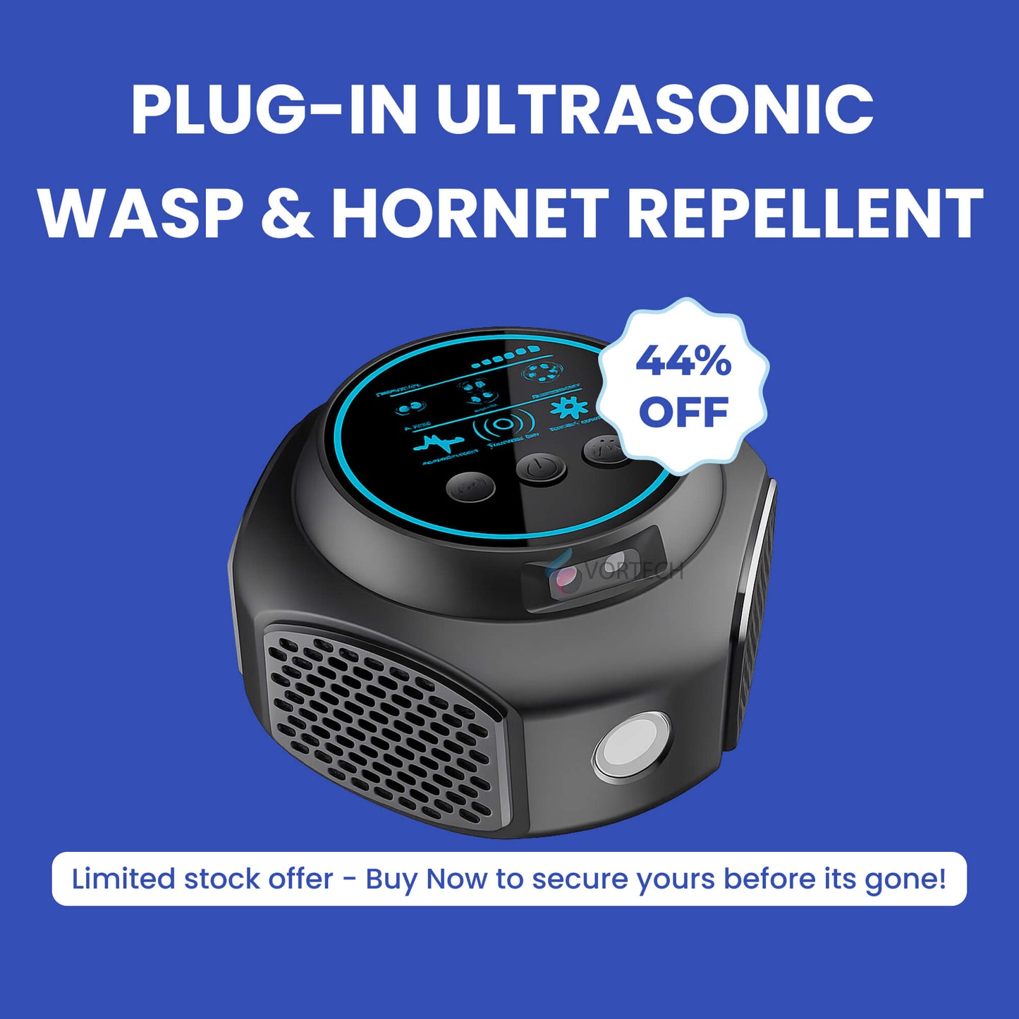 Ultrasonic Wasp & Hornet Repellent Plug-In | Chemical-Free, Silent Protection for Home, Pool & Patio (Covers 3200 sq. ft.)