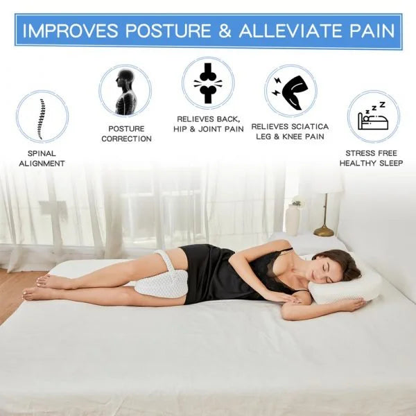 Orthopedic Knee Pillow for Side Sleepers | Memory Foam, Hypoallergenic & Ideal for Sciatica, Back & Hip Pain Relief