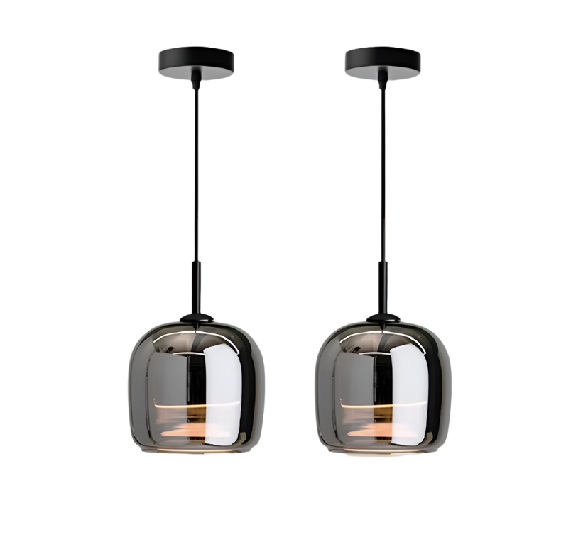 Nordic Black Glass Pendant Light Fixture for Kitchen Island & Dining Room Lighting
