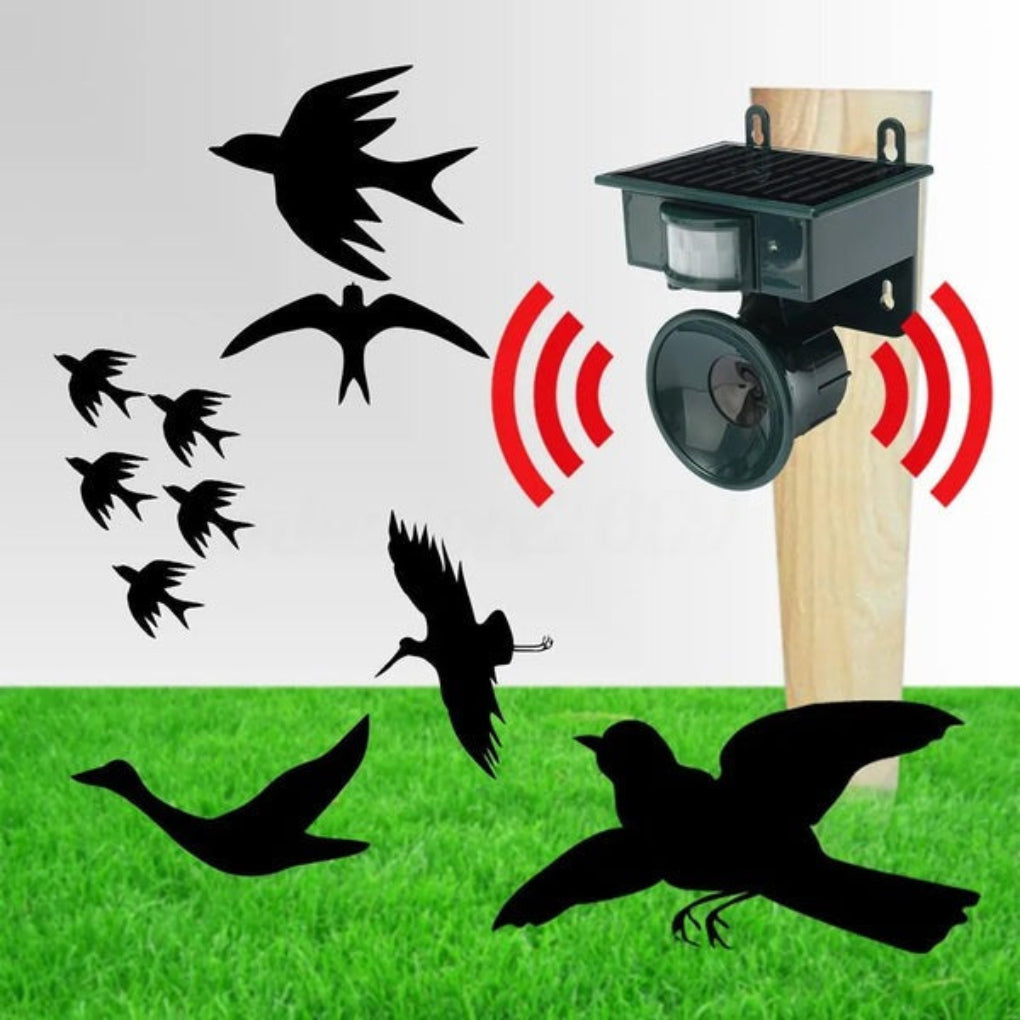 Motion Sensor Bird Deterrent | Eco-Friendly Pigeon Repeller with Sound Scarer for Gardens & Outdoor Spaces