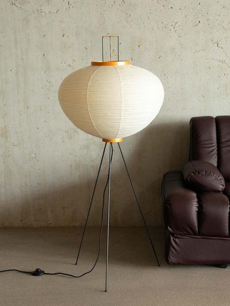 LED Rice Paper Floor Lamp - Adjustable Height, Soft Ambient Light for Living Room & Bedroom Decor