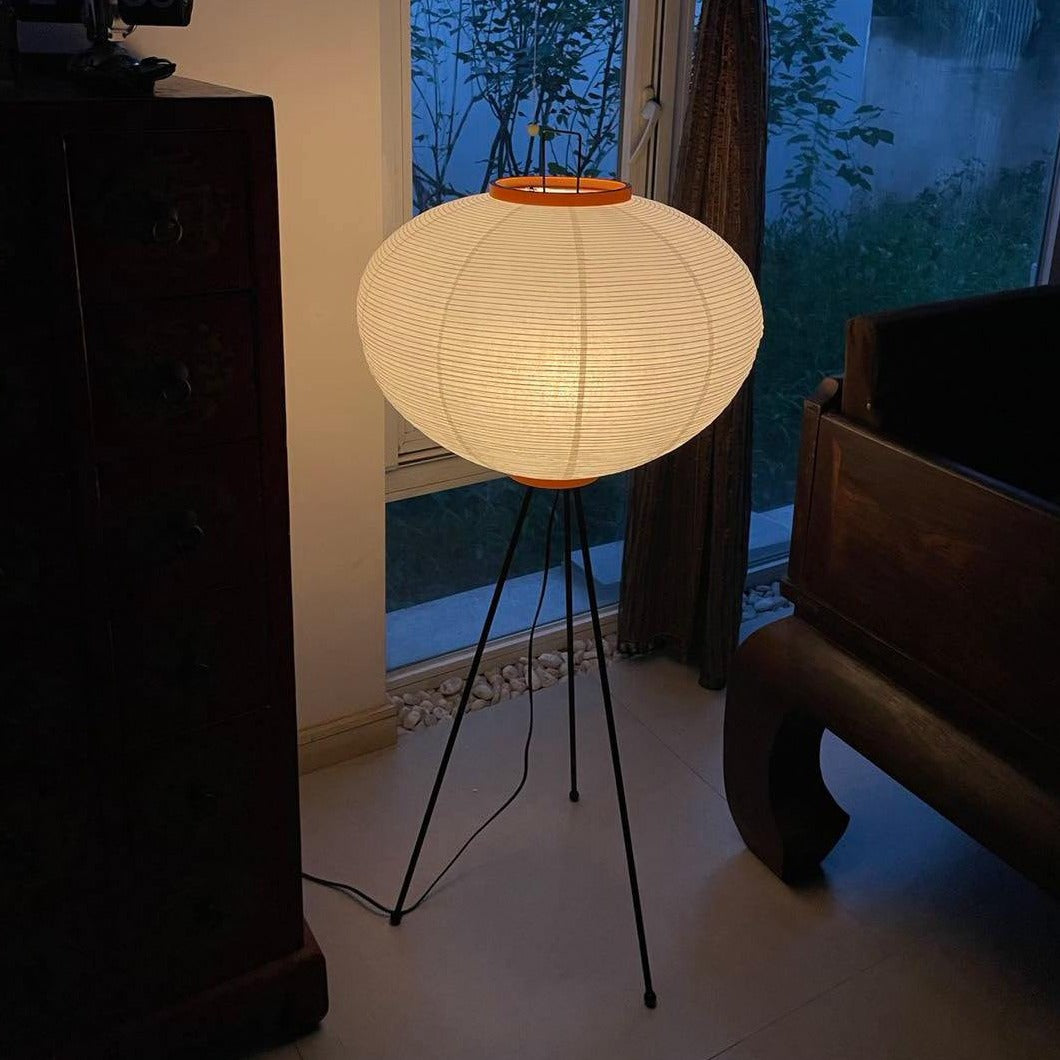LED Rice Paper Floor Lamp - Adjustable Height, Soft Ambient Light for Living Room & Bedroom Decor