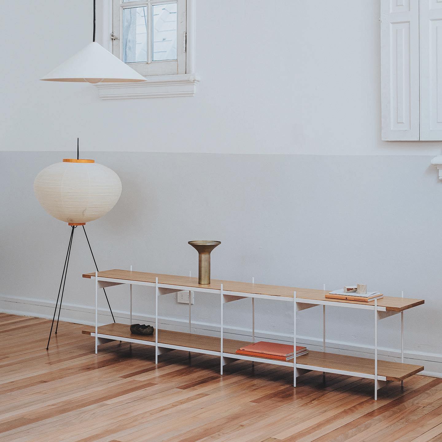 LED Rice Paper Floor Lamp - Adjustable Height, Soft Ambient Light for Living Room & Bedroom Decor