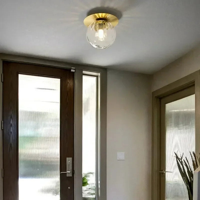 LED Wrought Iron Glass Ceiling Lamp - Modern Nordic Design for Entrance, Porch, Corridor, Balcony & Staircase Lighting