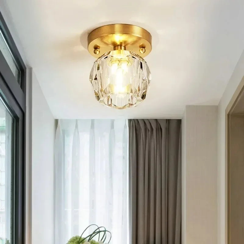 LED Wrought Iron Glass Ceiling Lamp - Modern Nordic Design for Entrance, Porch, Corridor, Balcony & Staircase Lighting