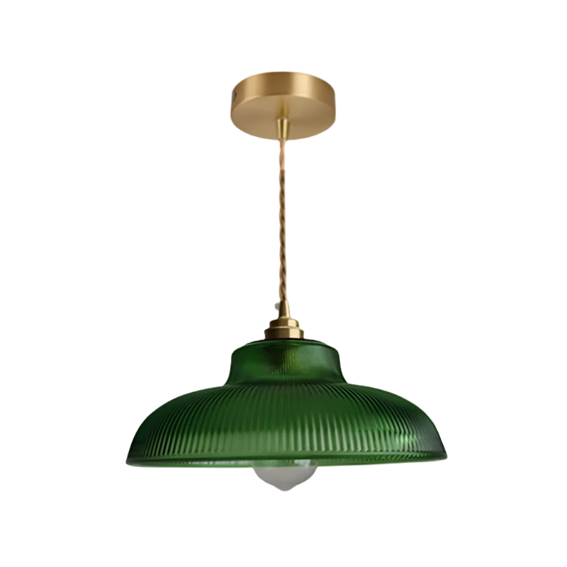 Vintage Green Glass Pendant Light Fixture for Kitchen Island & Dining Room Lighting