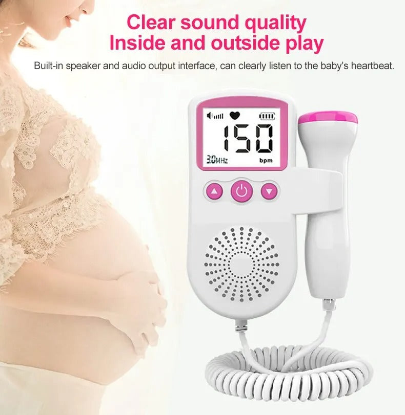 Fetal Doppler Heartbeat Monitor - Hear Your Baby’s Heartbeat Anytime – Safe & Easy-to-Use Monitor