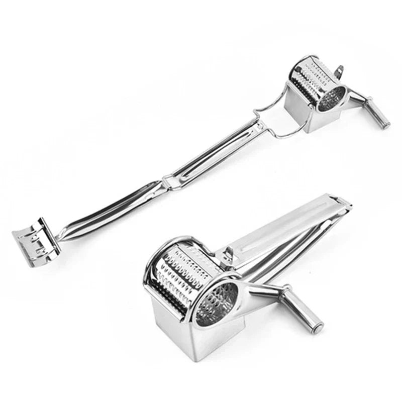 Rotary Cheese Grater | Stainless Steel, Interchangeable Drums & Ideal for Grating Cheese, Vegetables, Nuts and More