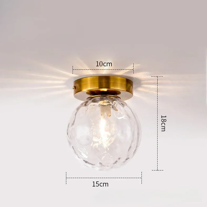 LED Wrought Iron Glass Ceiling Lamp - Modern Nordic Design for Entrance, Porch, Corridor, Balcony & Staircase Lighting