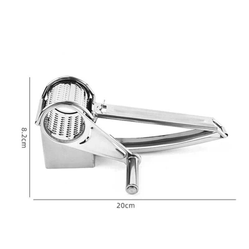 Rotary Cheese Grater | Stainless Steel, Interchangeable Drums & Ideal for Grating Cheese, Vegetables, Nuts and More