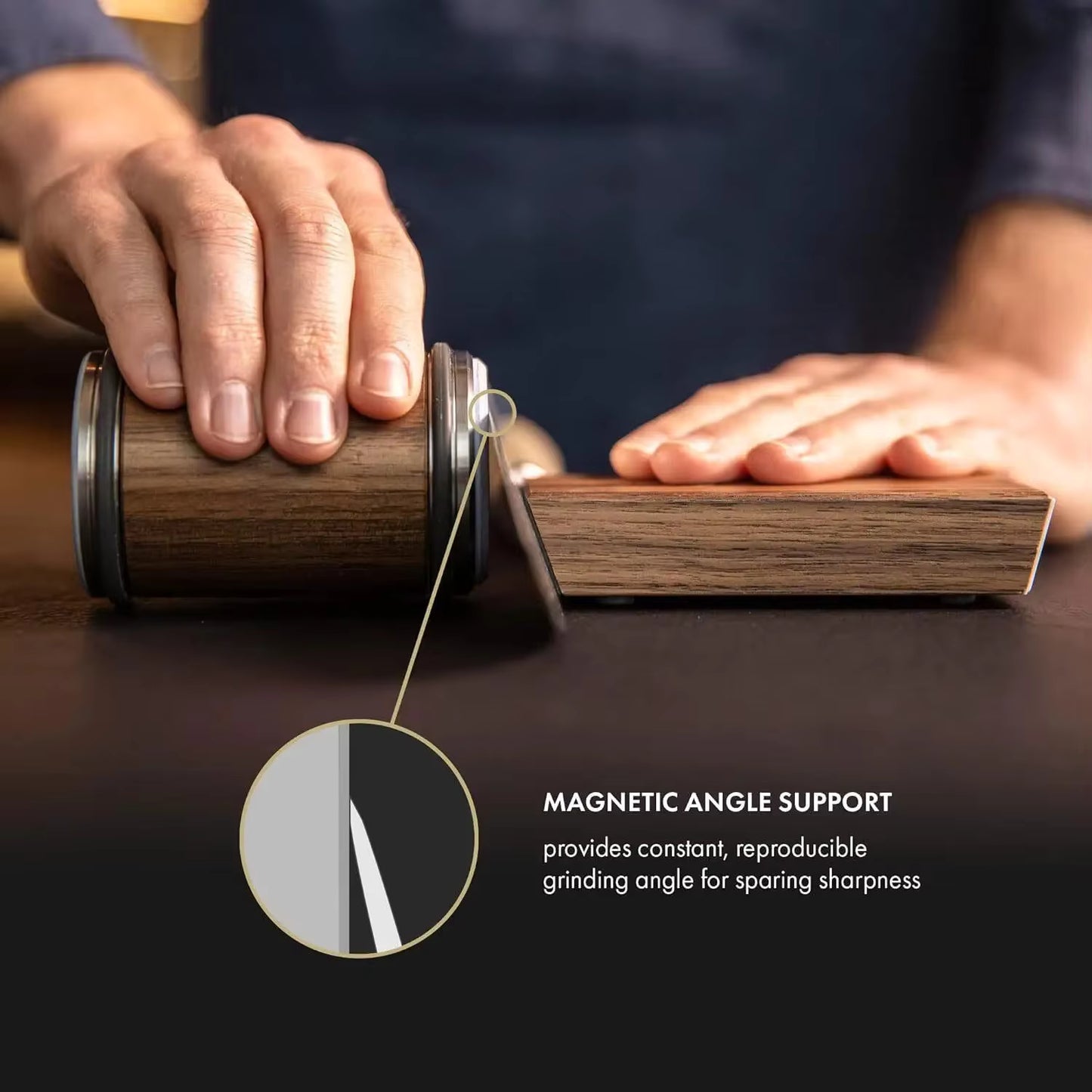 Diamond Knife Sharpener | Dual Grinding Angles & Interchangeable Discs for Professional-Grade Kitchen Performance