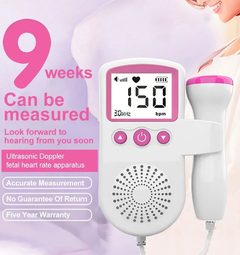 Fetal Doppler Heartbeat Monitor - Hear Your Baby’s Heartbeat Anytime – Safe & Easy-to-Use Monitor