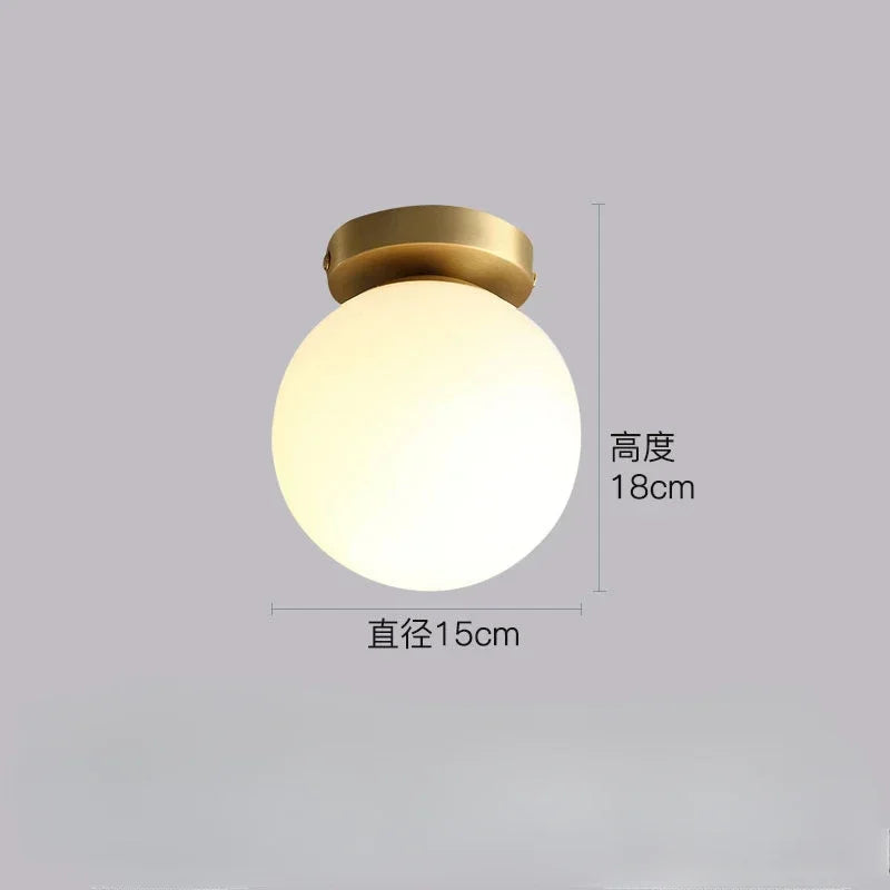 LED Wrought Iron Glass Ceiling Lamp - Modern Nordic Design for Entrance, Porch, Corridor, Balcony & Staircase Lighting