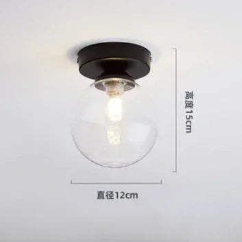 LED Wrought Iron Glass Ceiling Lamp - Modern Nordic Design for Entrance, Porch, Corridor, Balcony & Staircase Lighting