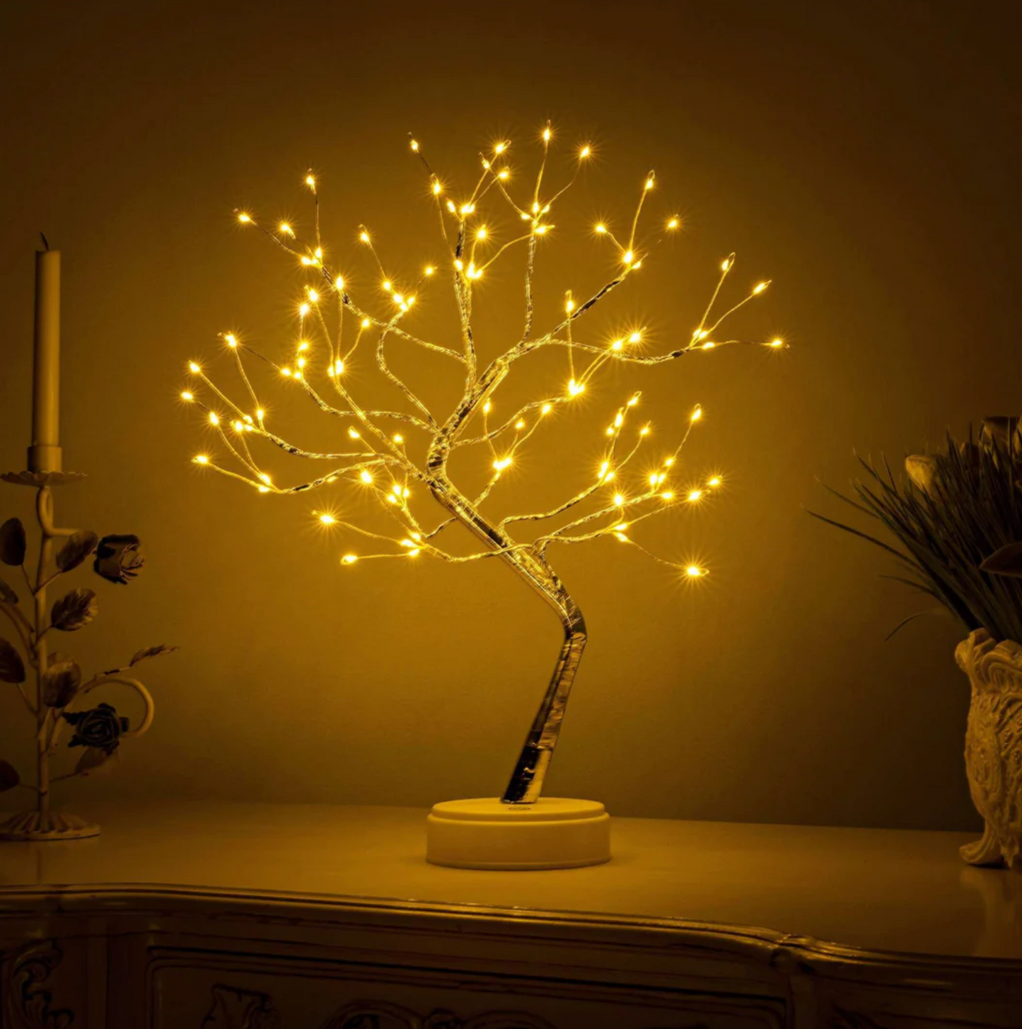 LED Rechargeable Table Lamp - Cordless Light Tree for Living Room, Reading, and Bedside Use