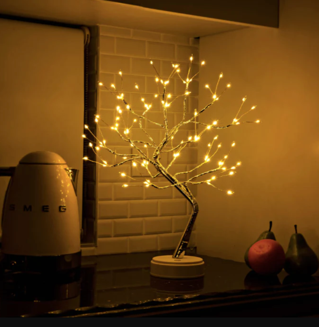 LED Rechargeable Table Lamp - Cordless Light Tree for Living Room, Reading, and Bedside Use