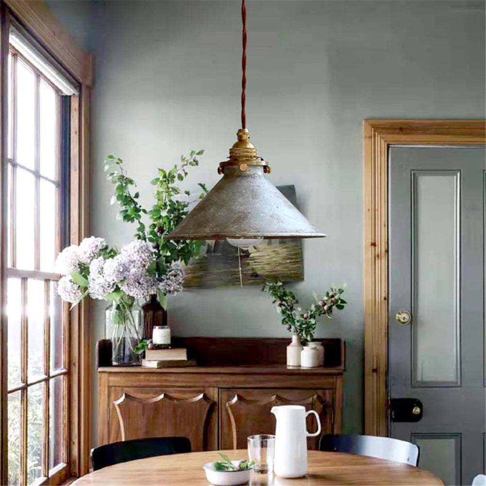 Industrial Vintage Pendant Light Fixture with Edison Bulb for Kitchen, Dining Room, and Bar Lighting