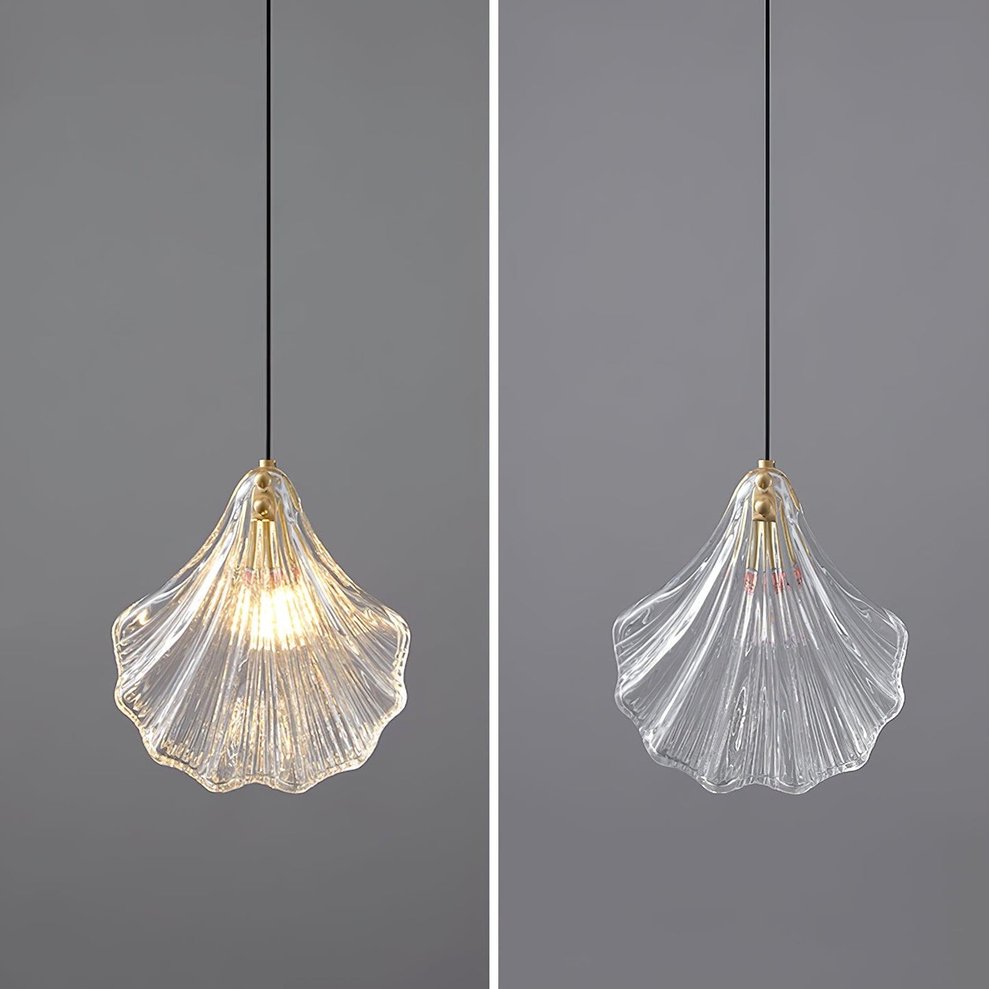 Shell Mini Pendant Light Fixture - Coastal Style Hanging Lamp for Kitchen Island & Dining Room