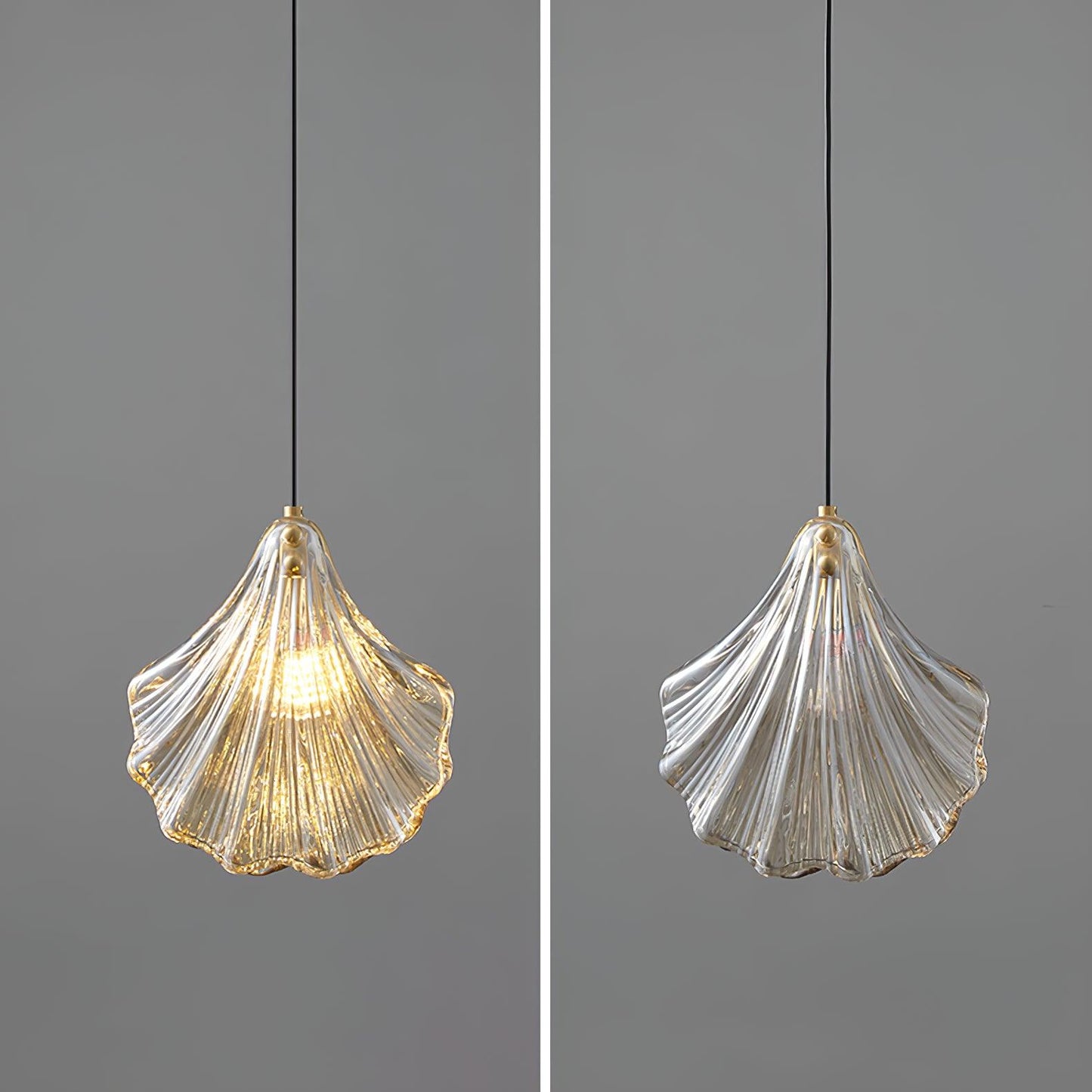 Shell Mini Pendant Light Fixture - Coastal Style Hanging Lamp for Kitchen Island & Dining Room