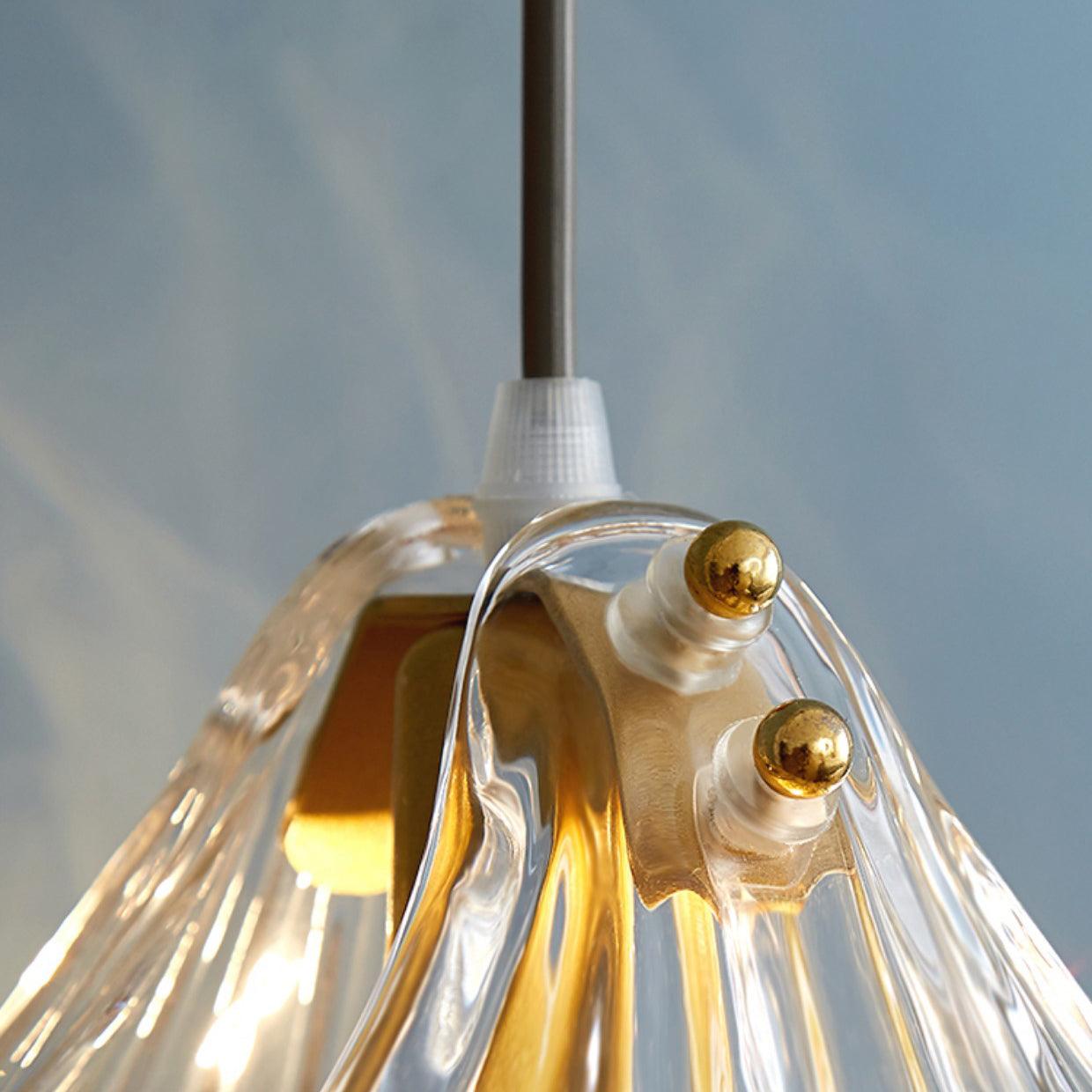 Shell Mini Pendant Light Fixture - Coastal Style Hanging Lamp for Kitchen Island & Dining Room