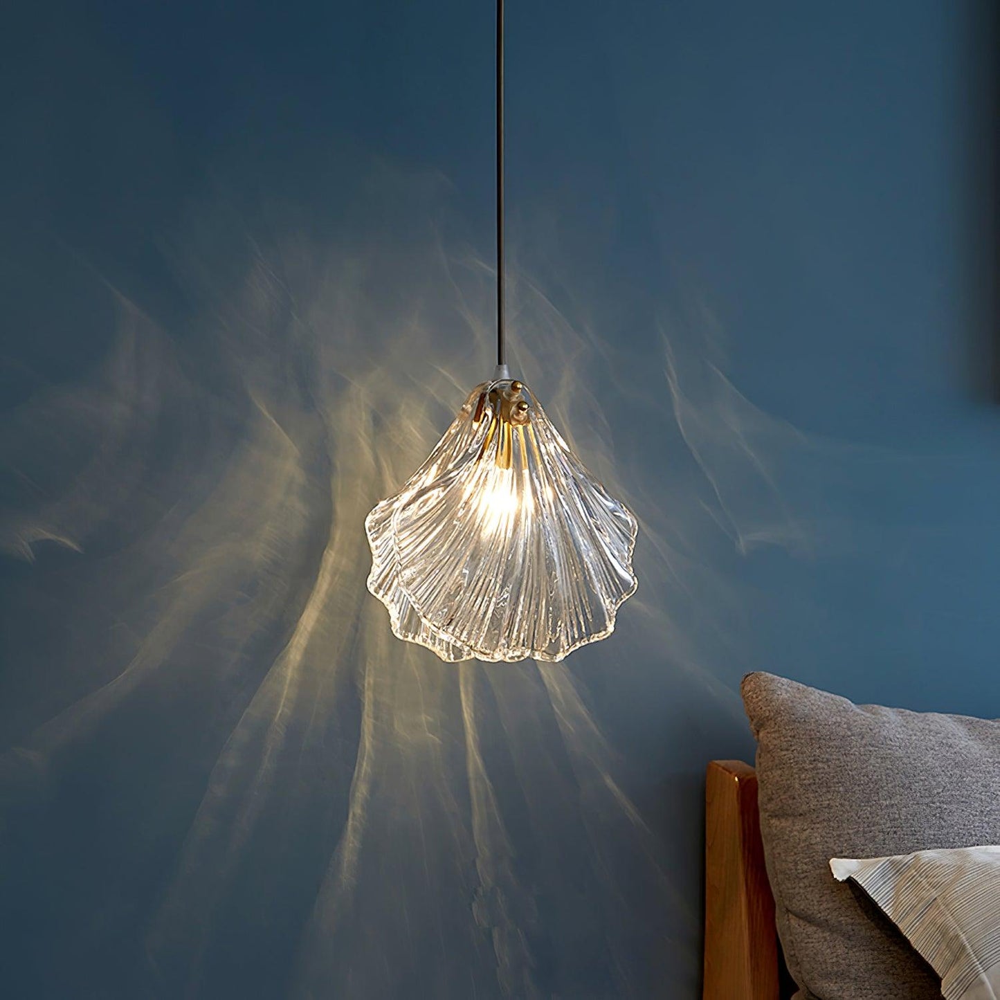 Shell Mini Pendant Light Fixture - Coastal Style Hanging Lamp for Kitchen Island & Dining Room