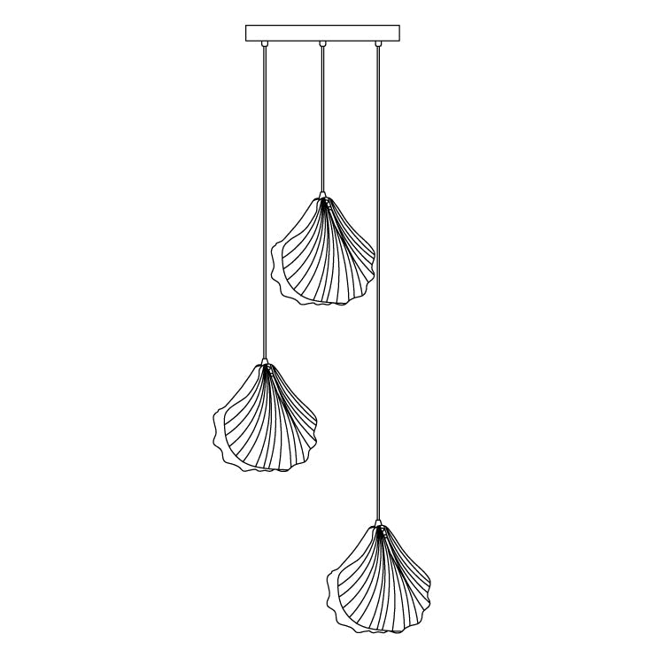 Shell Mini Pendant Light Fixture - Coastal Style Hanging Lamp for Kitchen Island & Dining Room