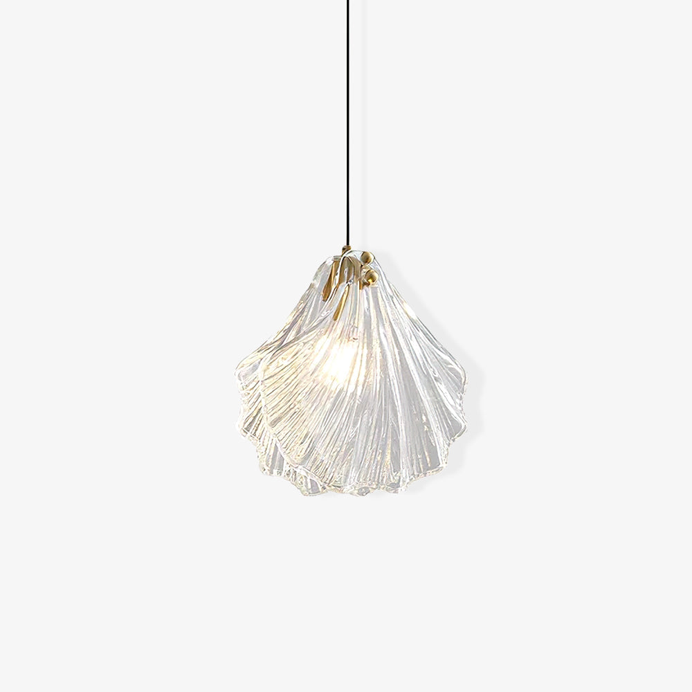 Shell Mini Pendant Light Fixture - Coastal Style Hanging Lamp for Kitchen Island & Dining Room