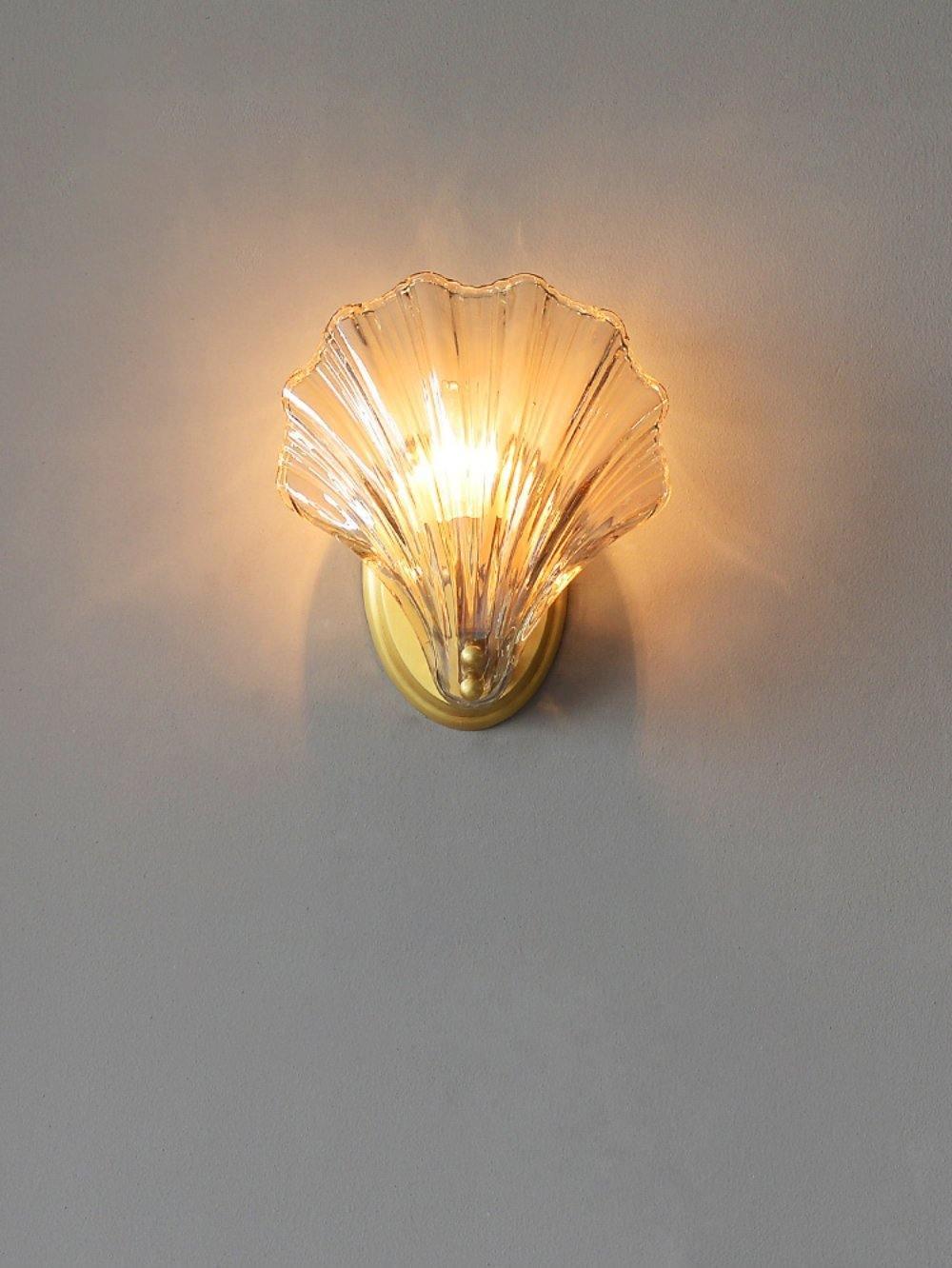 Shell Wall Light Fixture - Coastal Style Sconce for Living Room, Bedroom, and Hallway Decor